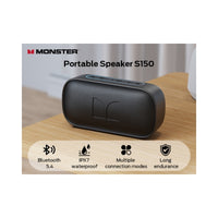 Monster S150 Waterproof Wireless Speaker Black | سماعة مونستر S150 اللاسلكية المقاومة للماء أسود