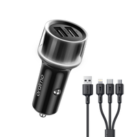 Oraimo OCC-1152D-X93 Car Charger Kit Black - Charger with 3-in-1 Cable