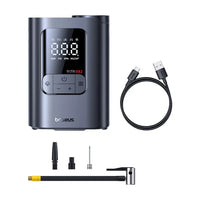 Baseus GoTrip VA1 Cordless Inflator 22-Cylinder Black with Hoses + Cable - منفاخ لاسلكي بيسوس جو تريب VA1 22 سلندر أسود مع خراطيم وكيبل
