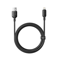 Baseus Silky Cable USB to Lightning 2.4A 2m Black | كابل بيسوس سيلكي يو اس بي لايتننج 2 متر أسود