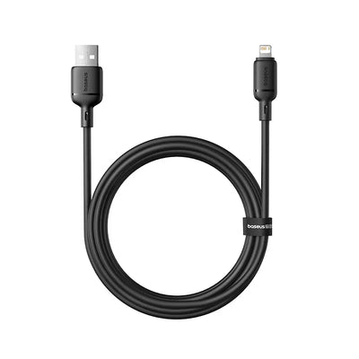 Baseus Silky Cable USB to Lightning 2.4A 2m Black | كابل بيسوس سيلكي يو اس بي لايتننج 2 متر أسود