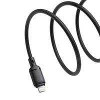 Baseus Silky Cable USB to Lightning 2.4A 2m Black | كابل بيسوس سيلكي يو اس بي لايتننج 2 متر أسود
