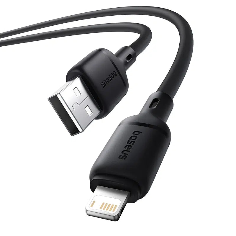 Baseus Silky Cable USB to Lightning 2.4A 2m Black | كابل بيسوس سيلكي يو اس بي لايتننج 2 متر أسود