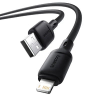 Baseus Silky Cable USB to Lightning 2.4A 2m Black | كابل بيسوس سيلكي يو اس بي لايتننج 2 متر أسود
