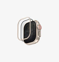 UNIQ Optix Duo Pro tempered glass with stainless steel bezel for Apple Watch Ultra 49mm