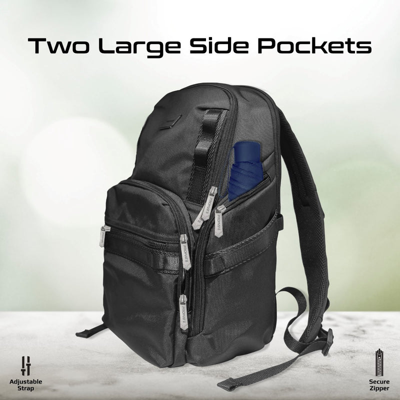 Promate Oracle-BP Laptop Backpack 15.6 inch 28L Tag Tracker Black-Straps
