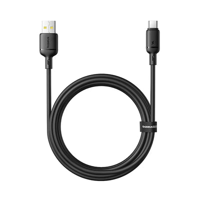 Baseus Silky Cable USB-A to USB-C 3A 2m Black | كابل بيسوس سيلكي يو اس بي 3 أمبير 2 متر أسود
