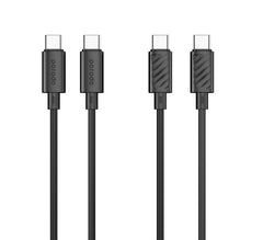 كابل Porodo Blue 60W PD Type C to C PVC Cable 1.2M - Black | كابل شحن سريع