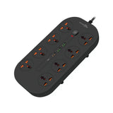 وصلة كهربائية بورودو بلو ب 8 مخارج AC  - اسود | Porodo Blue 8 AC Power Strip - Black