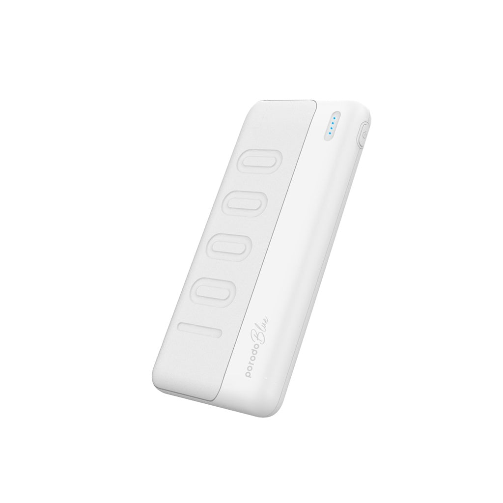 باور بانك بورودو بلو النحيف بسعة 10,000 مللي امبير بمنفذي يو اس بي اي | Porodo Blue 10000mAh Slim Power Bank Dual USB-A Output