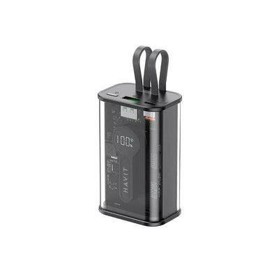 Bankeya Hêzê ya Havit PB94 10,000mAh 20W bi Kabloyên USB-C û LTG yên Çêkirî - Bankeya Hêzê ya Havit 10,000mAh 20W bi Kabloyên USB-C û LTG yên Çêkirî