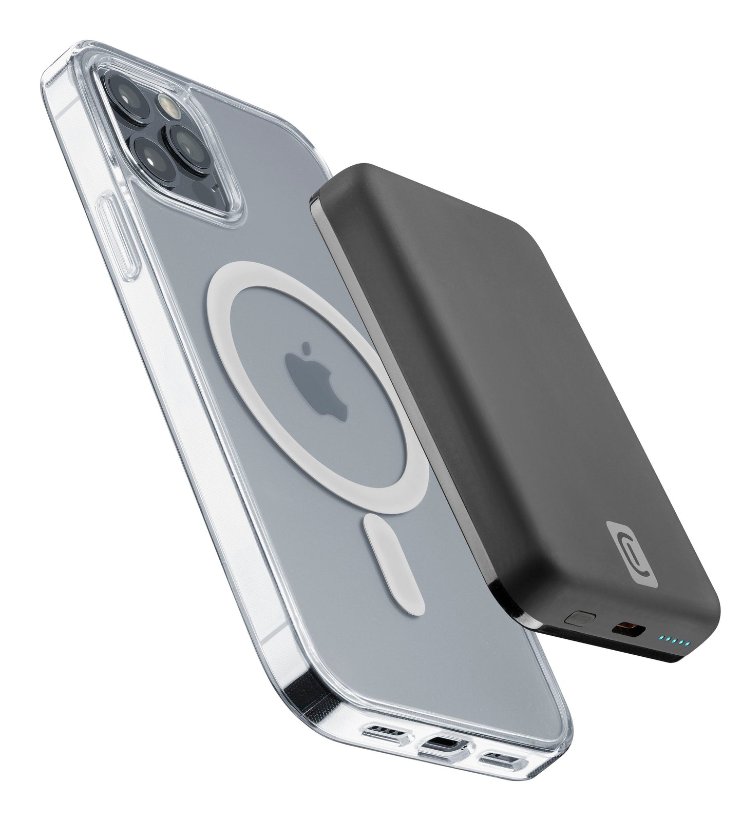 Cellularline Wireless Powerbank MAG 5000 Portable Charger Compatible with Mag Safe Ecosystem - سيلولار لاين باور بانك لاسلكي شاحن محمول متوافق مع نظام ماجسيف البيئي سعة 5000 مللي أمبير