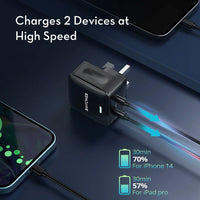 Şarjêra Dîwarî ya RAVPower PD Pioneer 35W Dual-Port Type-C (20W + 18W) 