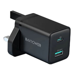 Şarjêra Dîwêr a RAVPower RP-PC168 20W Du Port USB-C &amp; USB-A - Şarjêra RAVPower 20W – USB-C û Porta USB