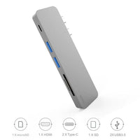 WiWU T8 7-di-1 USB-C 3.0 Adapter ji bo MacBook Pro
