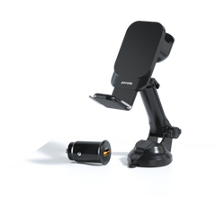 بورودو حامل هاتف للسيارة 3 في 1 مع شاحن ماج سيف - اسود | Porodo 3 in 1 MagSafe Car Mount with QC3.0 Car Charger - Black