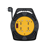 بكرة تمديد كهربائي Porodo 4AC Extension Cable Reel with UK Plug (10m Wire) - Black | 4 مقابس 2500W