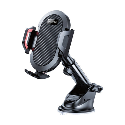 حامل هاتف للسيارة عالمي بدرجة دوران 360 درجة من بورودو, ABS + سيليكون - اسود | Porodo ABS+Silicone 360° Rotatable Universal Car Mount – Black