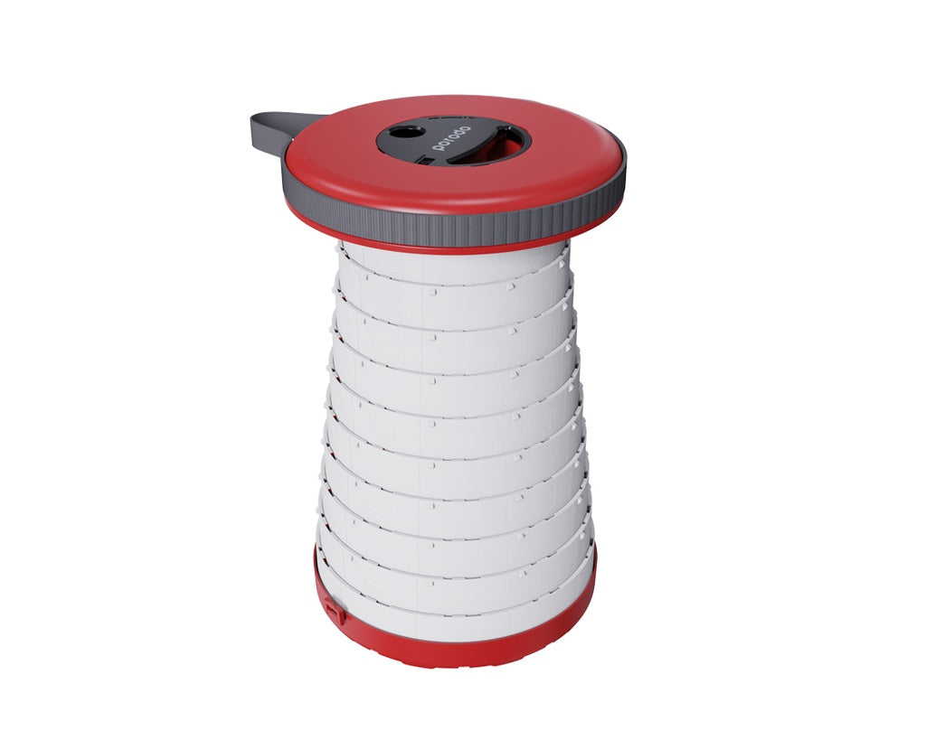كرسي تخييم تلسكوبي بضوء LED ابيض / اصفر من بورودو | Porodo Camping Telescopic LED Stool (White/Yellow Light)