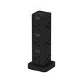 بورودو برج طاقة 12 منفذ مع USB-C PD و QC 3.0 , كيبل بطول 3 متر - اسود | Porodo PD20W QC 3.0 1A + 2 Type C Socket Tower 3M - Black