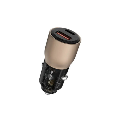 شاحن سيارة بورودو شفاف 95 واط بمنفذي يو اس بي سي و يو اس بي اي  | Porodo 95W Transparent USB A+C Port Car Charger