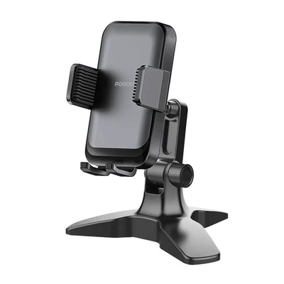 حامل هاتف مكتبي متعدد الزوايا من بورودو لهواتف بحجم 4.7 انش حتى 7 انش - اسود | Porodo Universal Adjustable 4.7" to 7" Phone Stand – Black