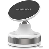 حامل هاتف بورودو المغناطيسي بقاعدة شفط دوارة 360 درجة - ابيض | Porodo 360° Rotatable Adjustable Magnetic Vacuum Suction Holder – White