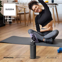 زجاجة ماء مغناطيسية بورودو لايف ستايل 32 أونصة - أسود | Porodo Lifestyle Magsafe Bottle 32oz - Black
