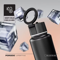 زجاجة ماء مغناطيسية بورودو لايف ستايل 32 أونصة - أسود | Porodo Lifestyle Magsafe Bottle 32oz - Black