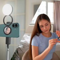 Porodo Lifestyle Magnetic Selfie Fill Light - Black | مصباح بورودو لايف ستايل المغناطيسي لإضاءة السيلفي - أسود