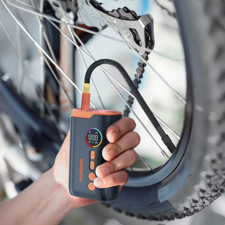 Porodo Lifestyle 55W Portable Tire Inflator 150 PSI with 4 Modes and Digital Display | منفاخ إطارات بورودو المحمول 55 واط 150 PSI مع 4 أوضاع وشاشة رقمية