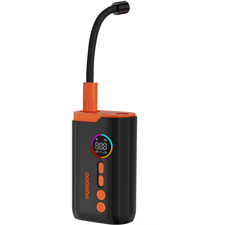 Porodo Lifestyle 55W Portable Tire Inflator 150 PSI with 4 Modes and Digital Display | منفاخ إطارات بورودو المحمول 55 واط 150 PSI مع 4 أوضاع وشاشة رقمية