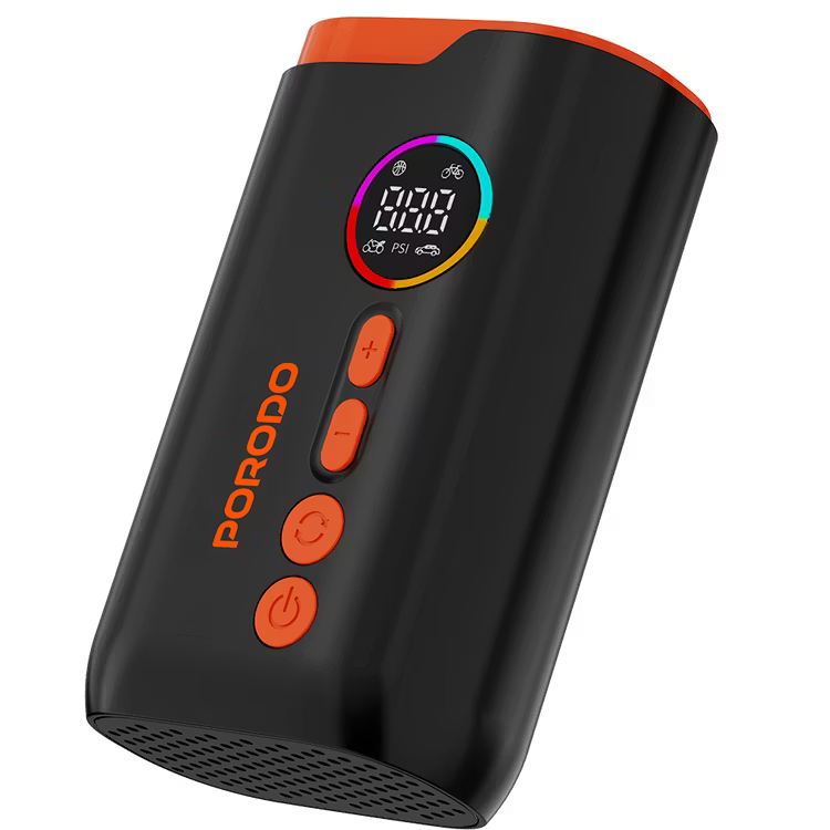 Porodo Lifestyle 55W Portable Tire Inflator 150 PSI with 4 Modes and Digital Display | منفاخ إطارات بورودو المحمول 55 واط 150 PSI مع 4 أوضاع وشاشة رقمية