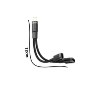 Guhdaroka Porodo 2-di-1ê de ji Lightning bo Dual Lightning Jack û Adaptora Şarjkirinê - Reş