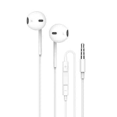 سماعات ستيريو بورودو ساوندتيك بمنفذ 3.5mm مع مايك عالي النقاء وازرار تحكم - ابيض | Porodo Soundtec Stereo Earphones 3.5mm with High-Clarity Mic & 3-Button Control – White
