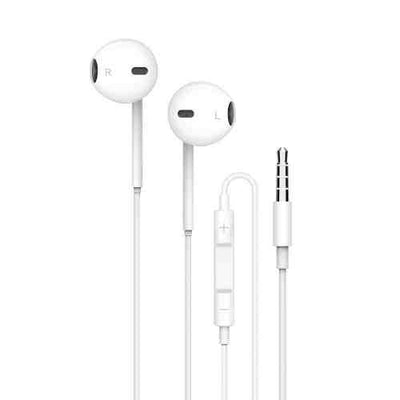سماعات ستيريو بورودو ساوندتيك بمنفذ 3.5mm مع مايك عالي النقاء وازرار تحكم - ابيض | Porodo Soundtec Stereo Earphones 3.5mm with High-Clarity Mic & 3-Button Control – White