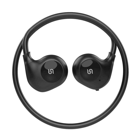 Benda Gerdenê ya Porodo Soundtec Air Conduction TWS bi Kontrola Destikê ya Jîr - Reş