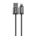 كيبل بورودو ووفن من يو اس بي اي الى لايتننغ بطول 1.2 متر - اسود | Porodo Woven 2.4A USB-A to Lightning Cable 1.2M – Black