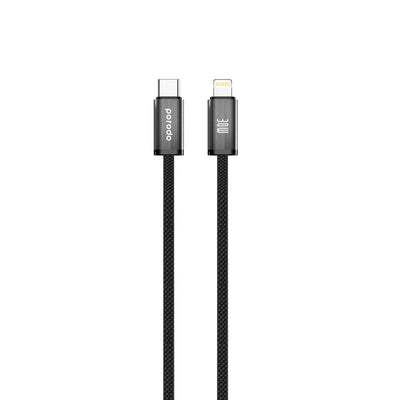 كيبل بورودو مضفر لايتننغ الى يو اس بي سي, شحن سريع بقدرة 30 واط وطول 1.2 متر | Porodo 30W Lightning to Type-C Braided Cable (1.2M).