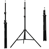 حامل ثلاثي قابل للتمديد بورودو لإضاءة التصوير - أسود | Porodo Expandable Tripod Stand For Photography Light – Black