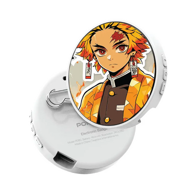 Porodo Robo 1.85" HD Round Display Smart Badge – White | شعار روبو 1.85 بوصة من Porodo مع شاشة HD دائرية – أبيض