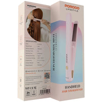 مملس شعر محمول بورودو Lifestyle ببطارية 2600mAh - وردي | Porodo Lifestyle 2600 mAh Portable Handheld Hair Straightner – Pink