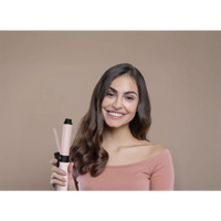 جهاز تجعيد شعر محمول بورودو Lifestyle ببطارية 2600mAh - وردي | Porodo Lifestyle 2600 mAh Portable Handheld Clip Hair Curler – Pink