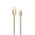 كيبل بورودو مضفر من USB-A إلى لايتننغ 2.4A بطول 1.2 متر - ذهبي | Porodo 2.4A USB-A to Lightning Braided Cable 1.2M – Gold