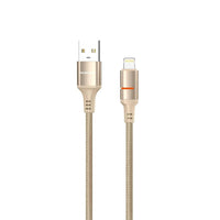كيبل بورودو مضفر من USB-A إلى لايتننغ 2.4A بطول 1.2 متر - ذهبي | Porodo 2.4A USB-A to Lightning Braided Cable 1.2M – Gold