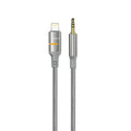 كابل صوت Porodo USB2.0 Lightning إلى 3.5mm مضفر 1.2 متر - رمادي | Porodo USB2.0 Lightning to 3.5mm Braided Audio Cable 1.2M - Grey