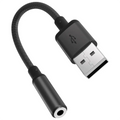 Porodo AudioLink Female 3.5MM To USB-A Audio Jack Adapter - Black | محول صوت بورودو من 3.5 ملم إلى USB-A - أسود