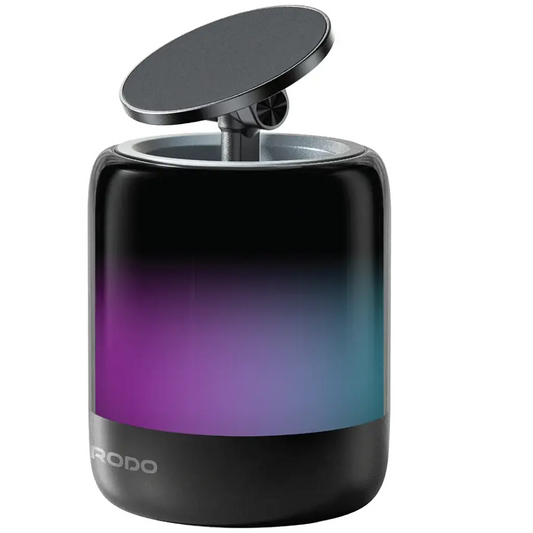 حامل هاتف ومكبر صوت Porodo SyncGlow مع أضواء إيقاعية | Porodo SyncGlow Phone Holder & Speaker with Rhythmic Lights