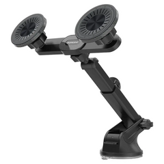 Porodo Dax-L Dual MagSafe Car Phone Holder with Adjustable Telescopic Arm - Black | حامل هاتف سيارة Porodo Dax-L Dual MagSafe مع ذراع تلسكوبي قابل للتعديل - أسود
