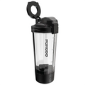Porodo Lifestyle Grip & Mix Protein Shaker Bottle - Black | زجاجة هزاز بروتين بورودو لايفستايل مع قبضة وخلط - أسود